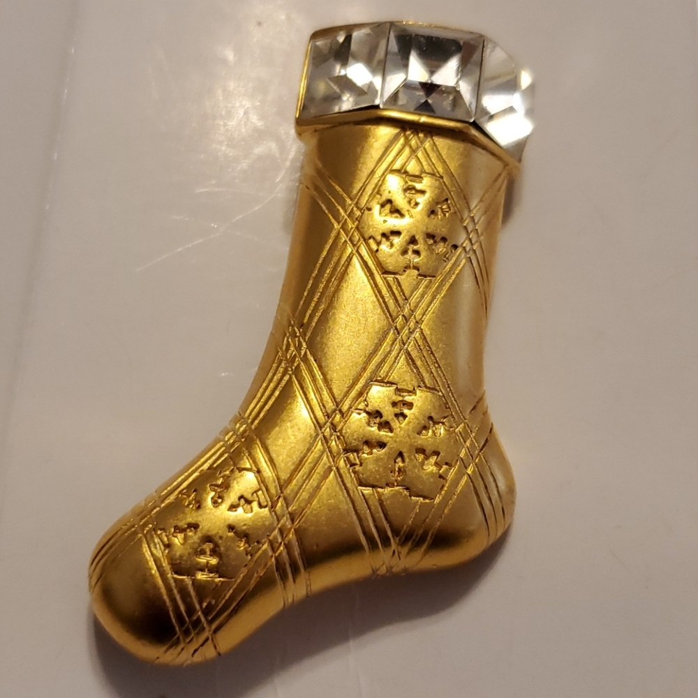 Pin,Monet,Brushed gold finish, Holiday